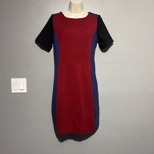 Tommy Hilfiger Sheath Red Color block Dress Size 2